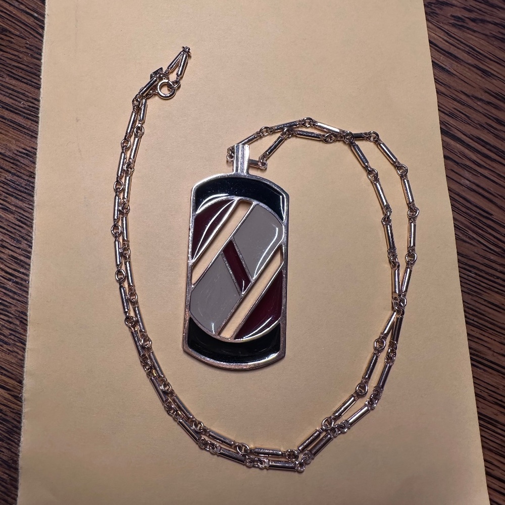 Vintage Sarah Coventry Interlude Art Deco Pendant and Necklace 1980's